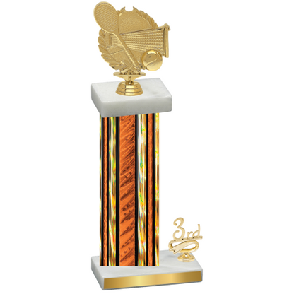 Accented Single Orange Glacier Third Place Tennis Trophy