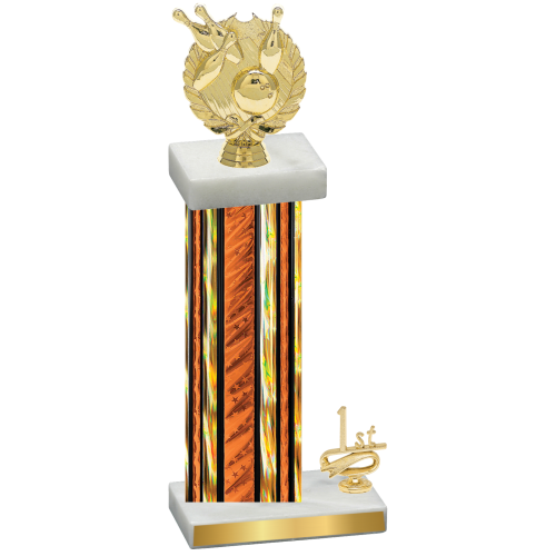 Accented Single Orange Glacier First Place Bowling Trophy