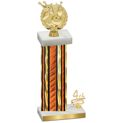 Accented Single Orange Glacier Fourth Place Bowling Trophy