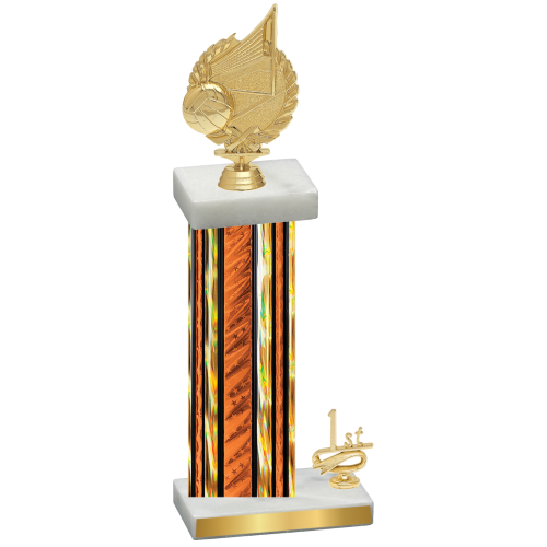 Accented Single Orange Glacier First Place Volleyball Trophy