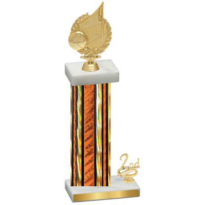 Accented Single Orange Glacier Second Place Volleyball Trophy