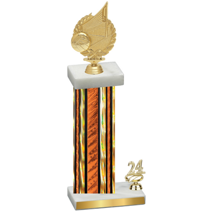 Accented Single Orange Glacier Year Volleyball Trophy