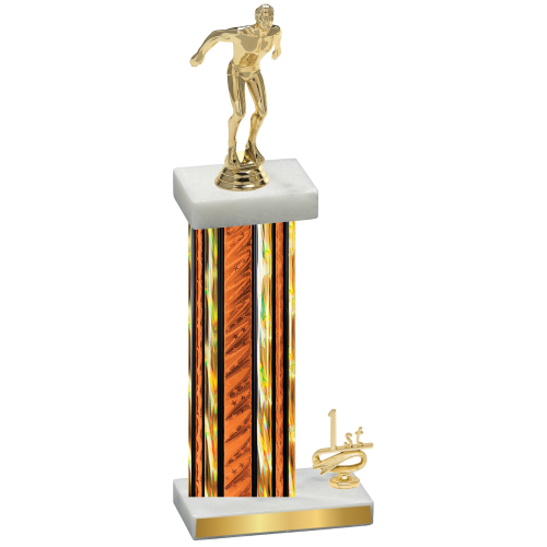 Accented Single Orange Glacier First Place Swimming Trophy
