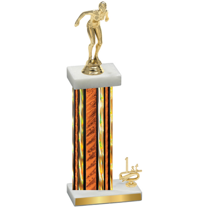 Accented Single Orange Glacier First Place Tennis Trophy