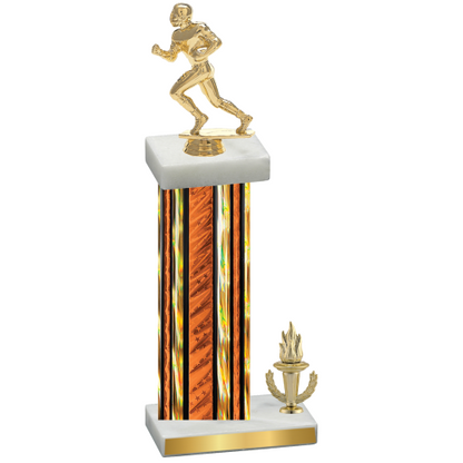 Accented Single Orange Glacier Victory Football Trophy