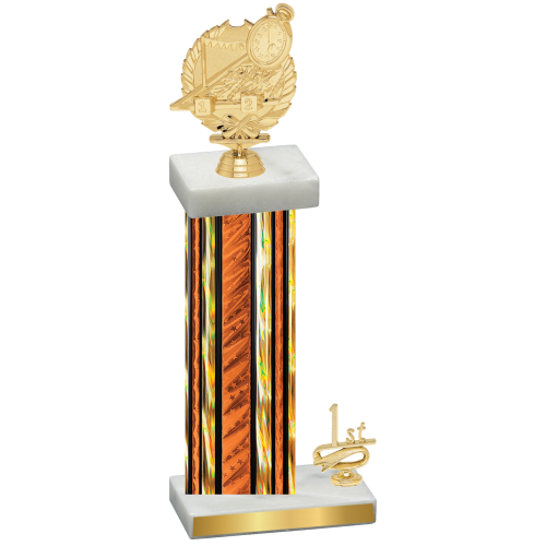 Accented Single Orange Glacier First Place Swimming Trophy