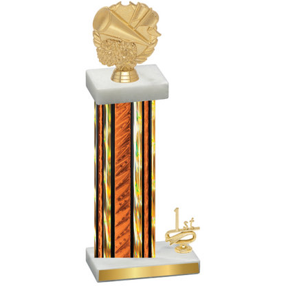 Accented Single Orange Glacier First Place Cheerleading Trophy