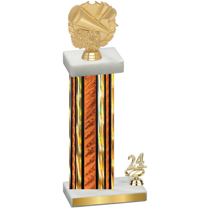 Accented Single Orange Glacier Year Cheerleading Trophy