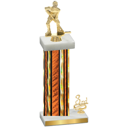 Accented Single Orange Glacier Third Place Hockey Trophy