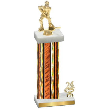 Accented Single Orange Glacier Year Hockey Trophy