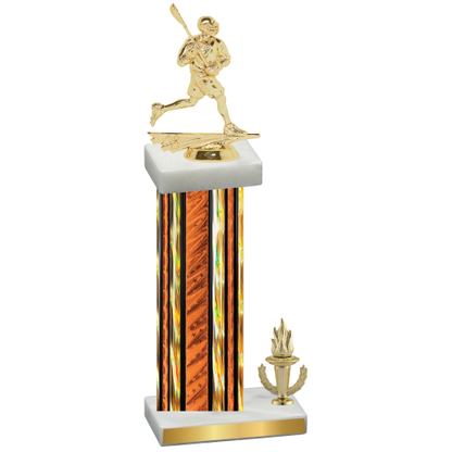 Accented Single Orange Glacier Victory Lacrosse Trophy