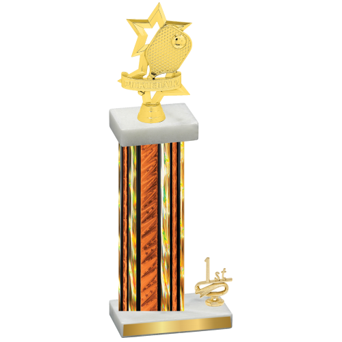 Accented Single Orange Glacier First Place Pickleball Trophy