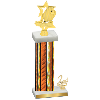 Accented Single Orange Glacier Second Place Pickleball Trophy