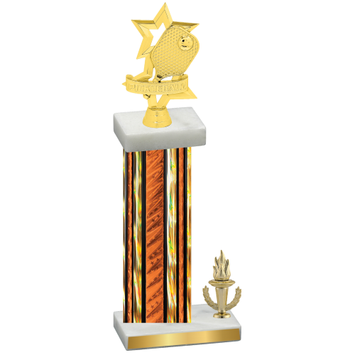 Accented Single Orange Glacier Victory Pickleball Trophy