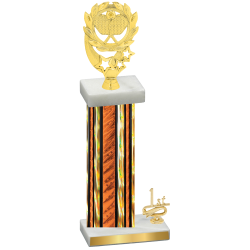 Accented Single Orange Glacier First Place Pickleball Trophy