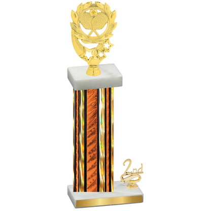 Accented Single Orange Glacier Second Place Pickleball Trophy