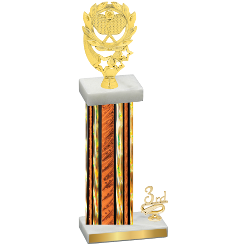 Accented Single Orange Glacier Third Place Pickleball Trophy