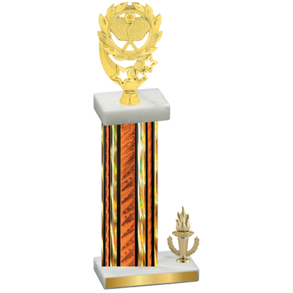 Accented Single Orange Glacier Victory Pickleball Trophy