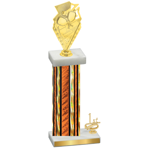 Accented Single Orange Glacier First Place Pickleball Trophy