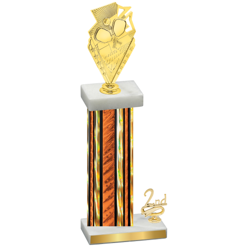 Accented Single Orange Glacier Second Place Pickleball Trophy