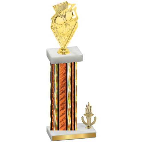 Accented Single Orange Glacier Victory Pickleball Trophy