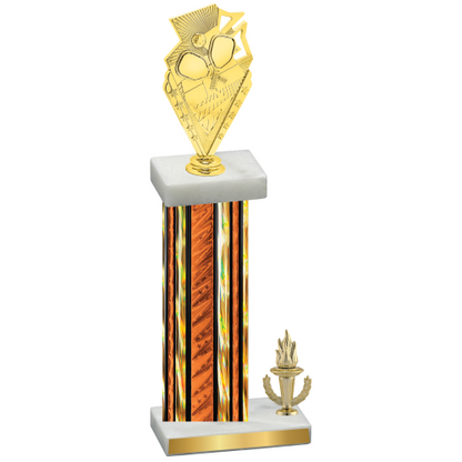 Accented Single Orange Glacier Victory Pickleball Trophy