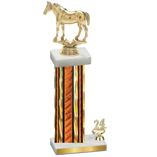 Accented Single Orange Glacier Year Horses Trophy