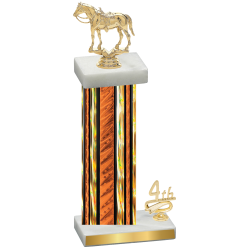 Accented Single Orange Glacier Fourth Place Horses Trophy