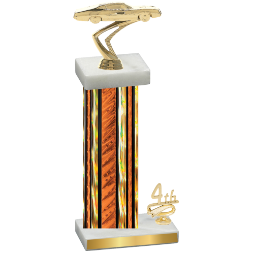 Accented Single Orange Glacier Fourth Place Cars Trophy