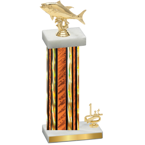 Accented Single Orange Glacier First Place Fishing Trophy