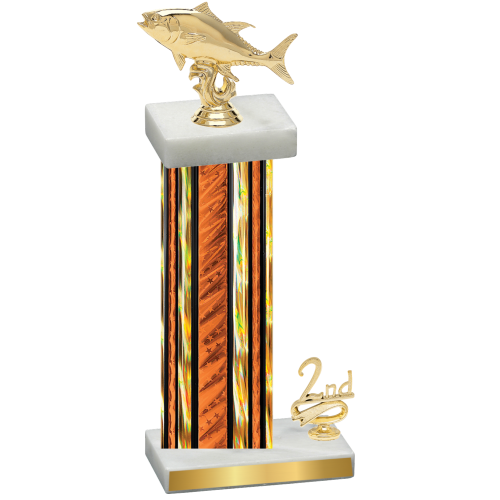 Accented Single Orange Glacier Second Place Fishing Trophy