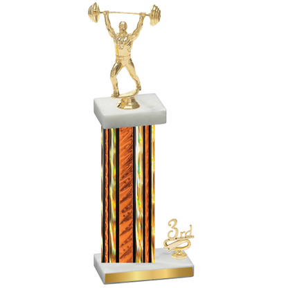 Accented Single Orange Glacier Third Place Weights Trophy