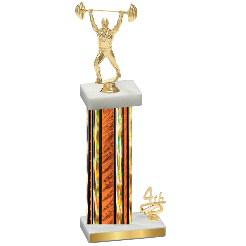 Accented Single Orange Glacier Fourth Place Weights Trophy