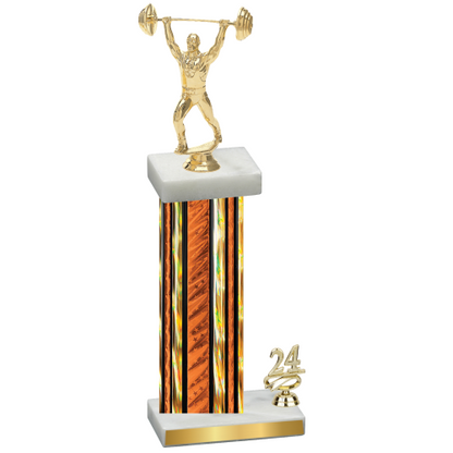 Accented Single Orange Glacier Year Weights Trophy