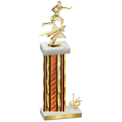 Accented Single Orange Glacier First Place Flag Football Trophy