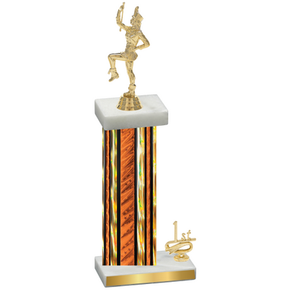 Accented Single Orange Glacier First Place Majorette Trophy