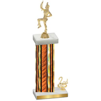 Accented Single Orange Glacier Second Place Majorette Trophy