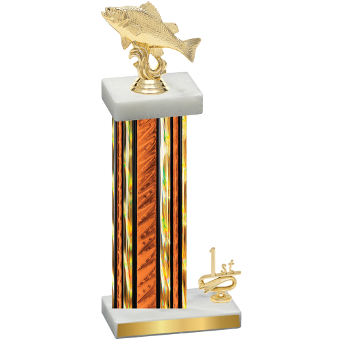 Accented Single Orange Glacier First Place Fishing Trophy