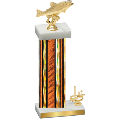 Accented Single Orange Glacier First Place Fishing Trophy