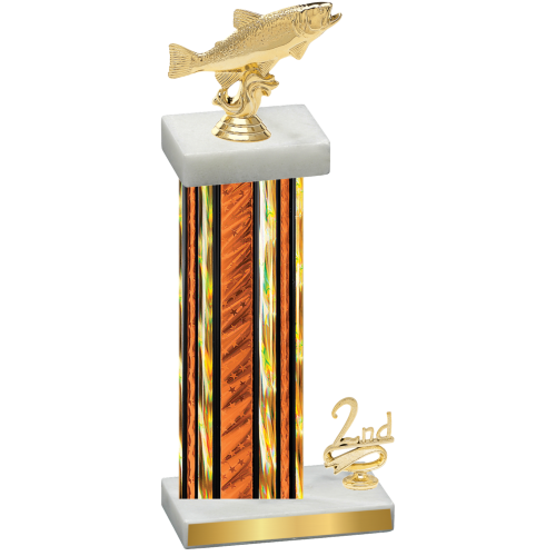 Accented Single Orange Glacier Second Place Fishing Trophy