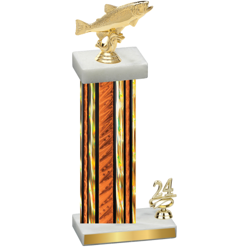 Accented Single Orange Glacier Year Fishing Trophy