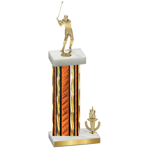 Accented Single Orange Glacier Victory Golf Trophy