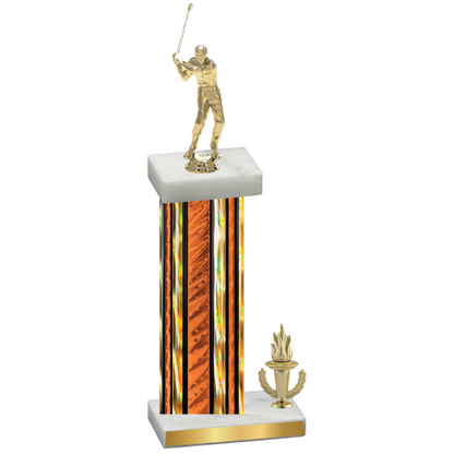 Accented Single Orange Glacier Victory Golf Trophy