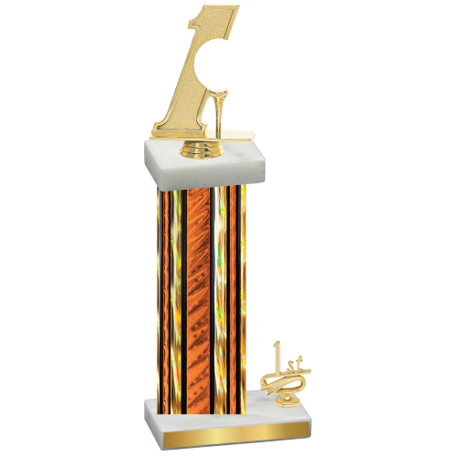 Accented Single Orange Glacier First Place Golf Trophy