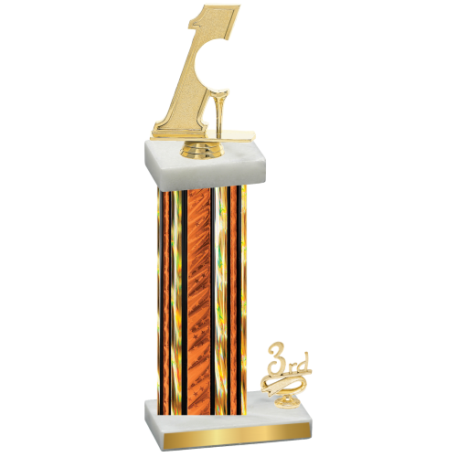 Accented Single Orange Glacier Third Place Golf Trophy