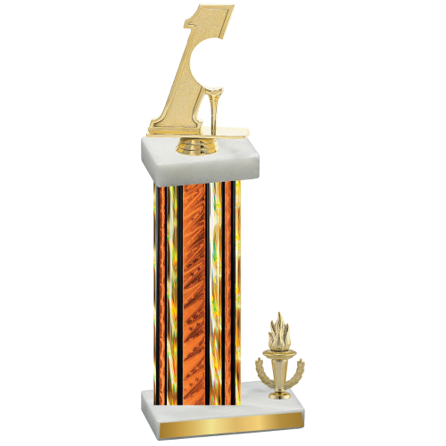 Accented Single Orange Glacier Victory Golf Trophy