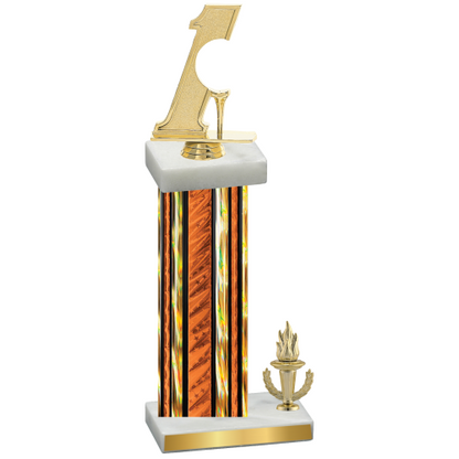 Accented Single Orange Glacier Victory Golf Trophy