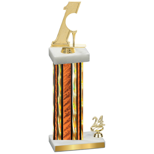 Accented Single Orange Glacier Year Golf Trophy