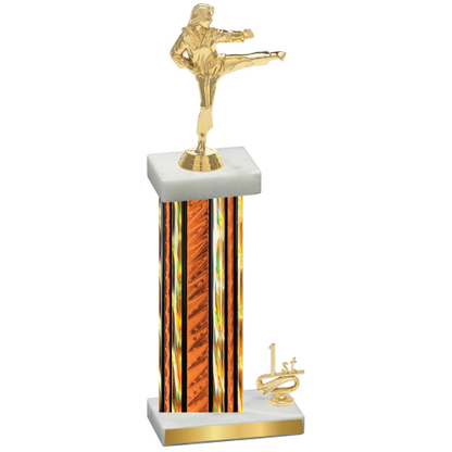 Accented Single Orange Glacier First Place Karate Trophy