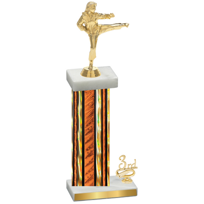 Accented Single Orange Glacier Third Place Karate Trophy